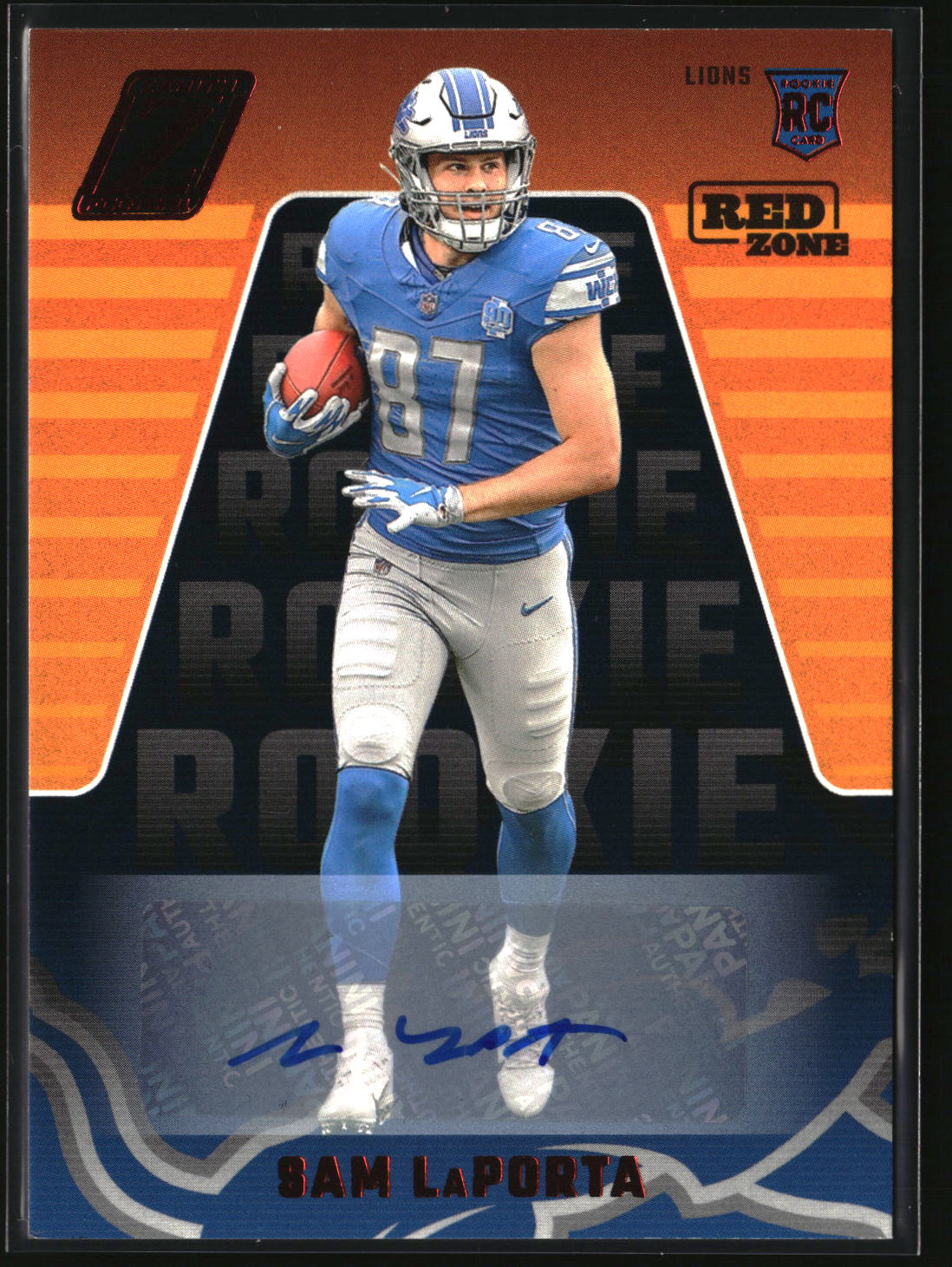 Sam LaPorta 2023 Panini Zenith Autographs Red Zone #179