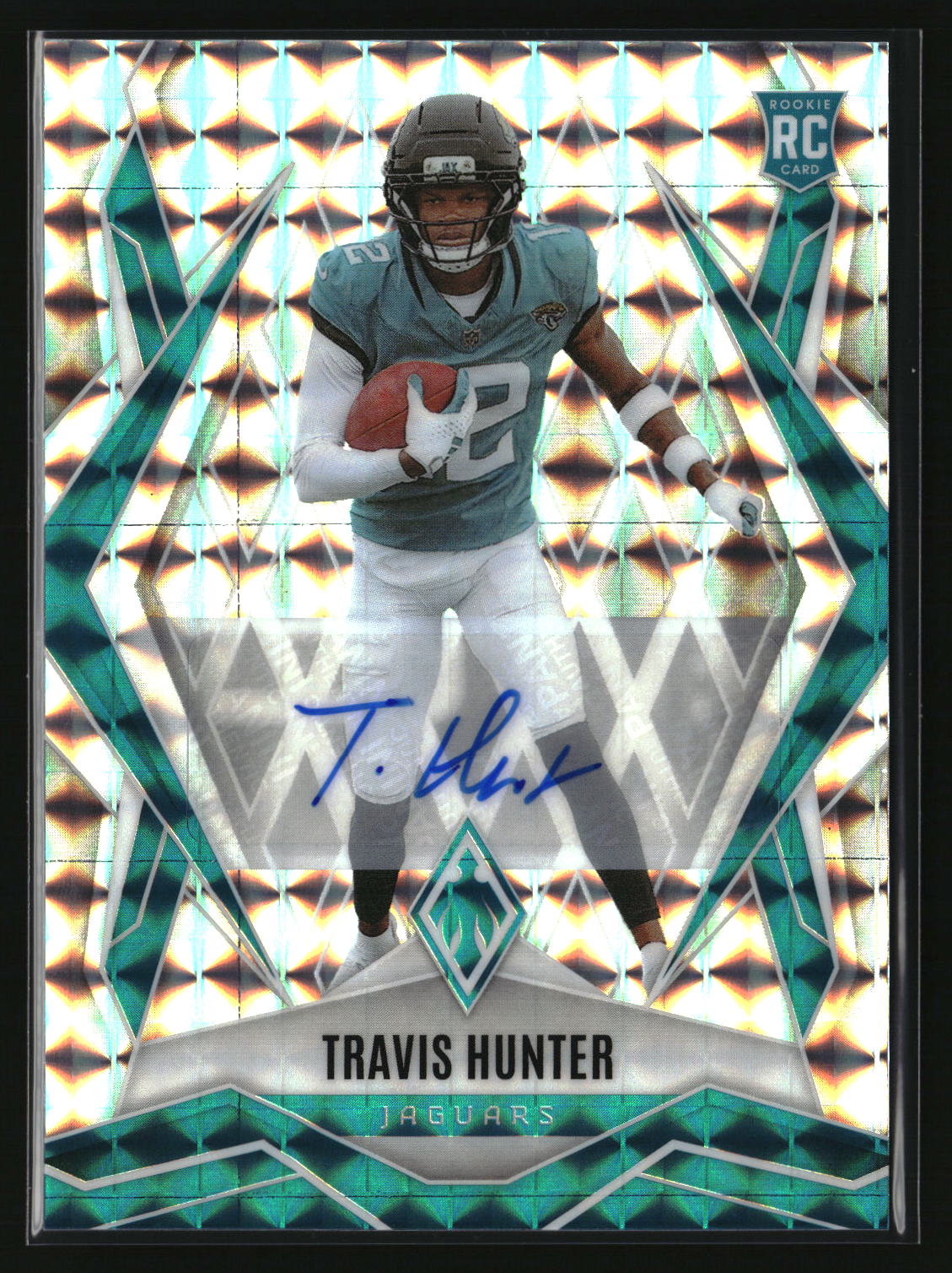 Travis Hunter 2025 Panini Phoenix Base Rookie Autographs Pyramids Prizm #157