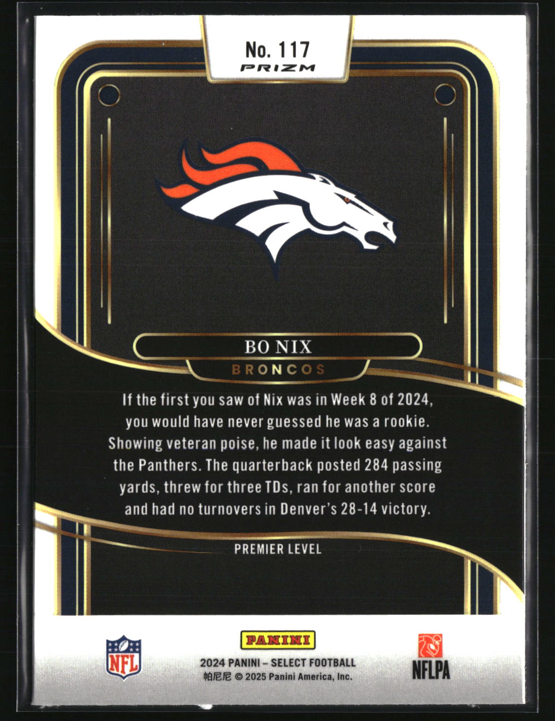 Bo Nix 2024 Panini Select Red & Blue Prizm Shock #30