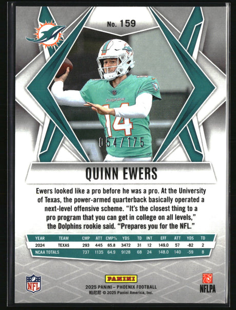 Quinn Ewers 2025 Panini Phoenix Teal Lava Prizm #159 #/175