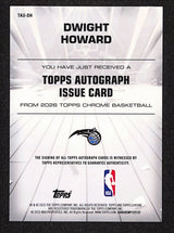 Dwight Howard 2025-26 Topps Chrome Autograph Issue Orange Refr #TAU-DH #/25