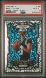Bryce Young 2023 Panini Prizm Rookie Variations Prizms No Huddle #301 PSA 10