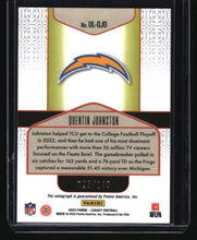 Load image into Gallery viewer, Quentin Johnston 2023 Panini Legacy #UL-QJO Under the Lights Orange Autographs #/149
