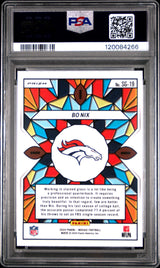Bo Nix 2024 Panini Mosaic Stained Glass #SG-19 PSA 9