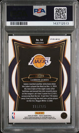 LeBron James 2024-25 Panini Select Orange Cracked Ice Prizm #54 #/275 PSA 10