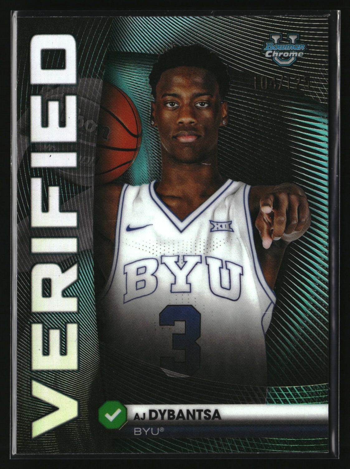 AJ Dybantsa 2025-26 Bowman Bowman Verified Aqua Refractor #BV-1 #/125
