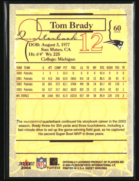Tom Brady 2004 Fleer Sweet Sigs #60