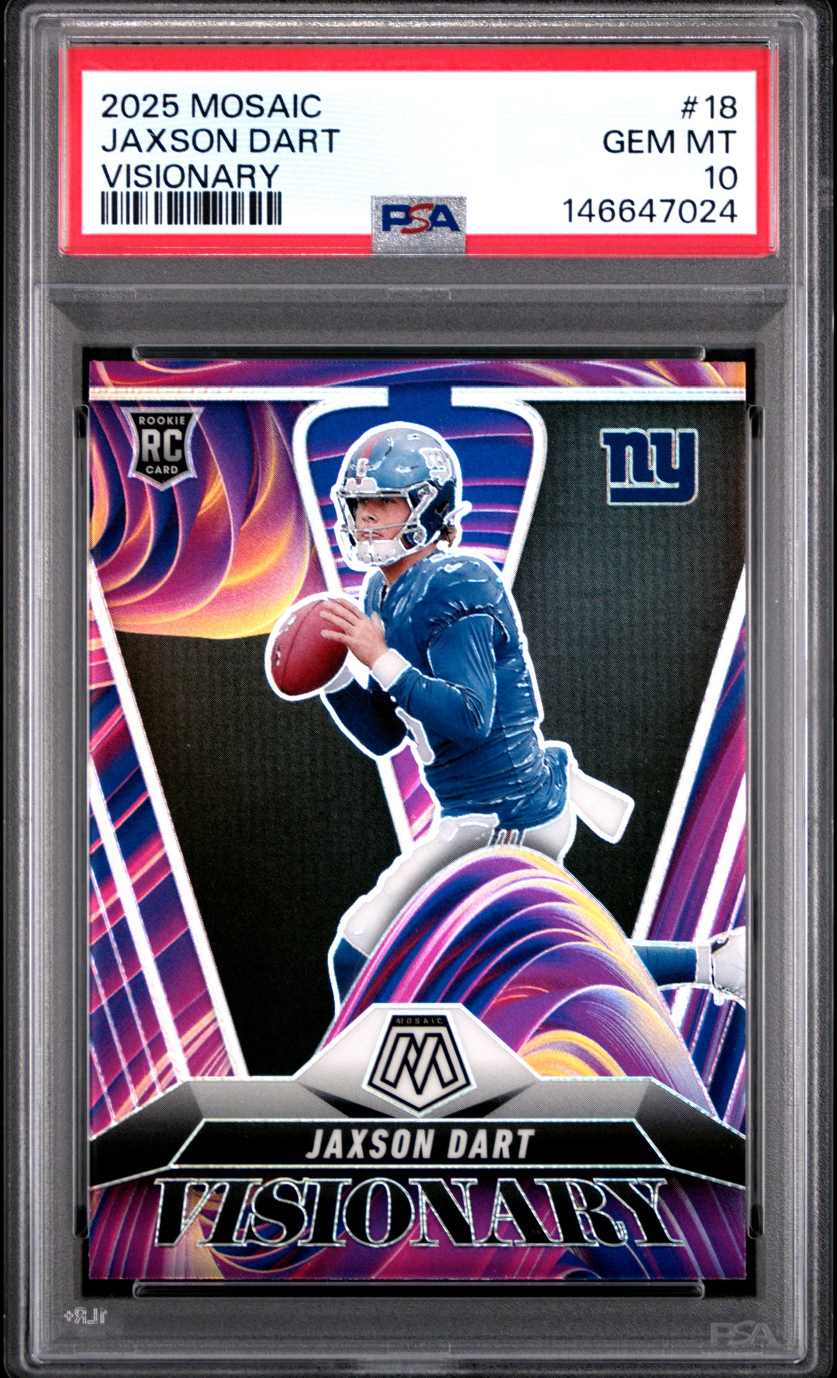 Jaxson Dart 2025 Panini Mosaic Visionary #18 PSA 10