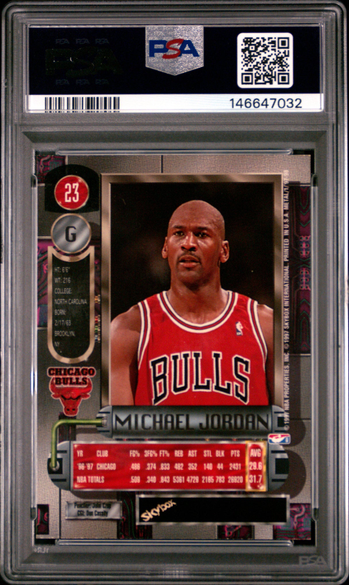 Michael Jordan 1997-98 Metal Universe #23 PSA 6