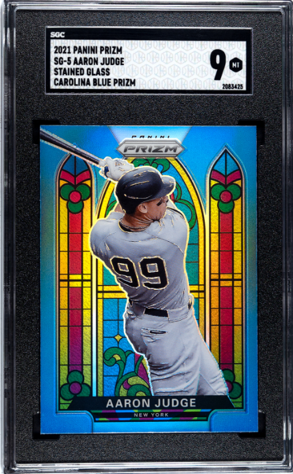 Aaron Judge 2021 Panini Prizm Stained Glass Carolina Blue Prizm #SG-5 SGC 9