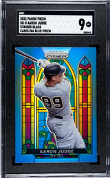 Aaron Judge 2021 Panini Prizm Stained Glass Carolina Blue Prizm #SG-5 SGC 9