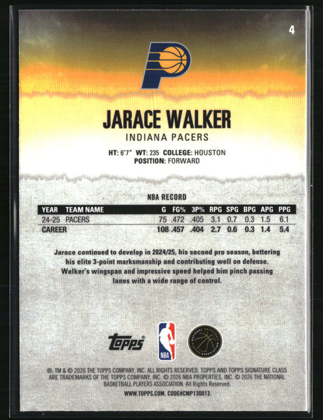 Jarace Walker 2025-26 Topps Signature Class Chrome Pandora Refractors #4