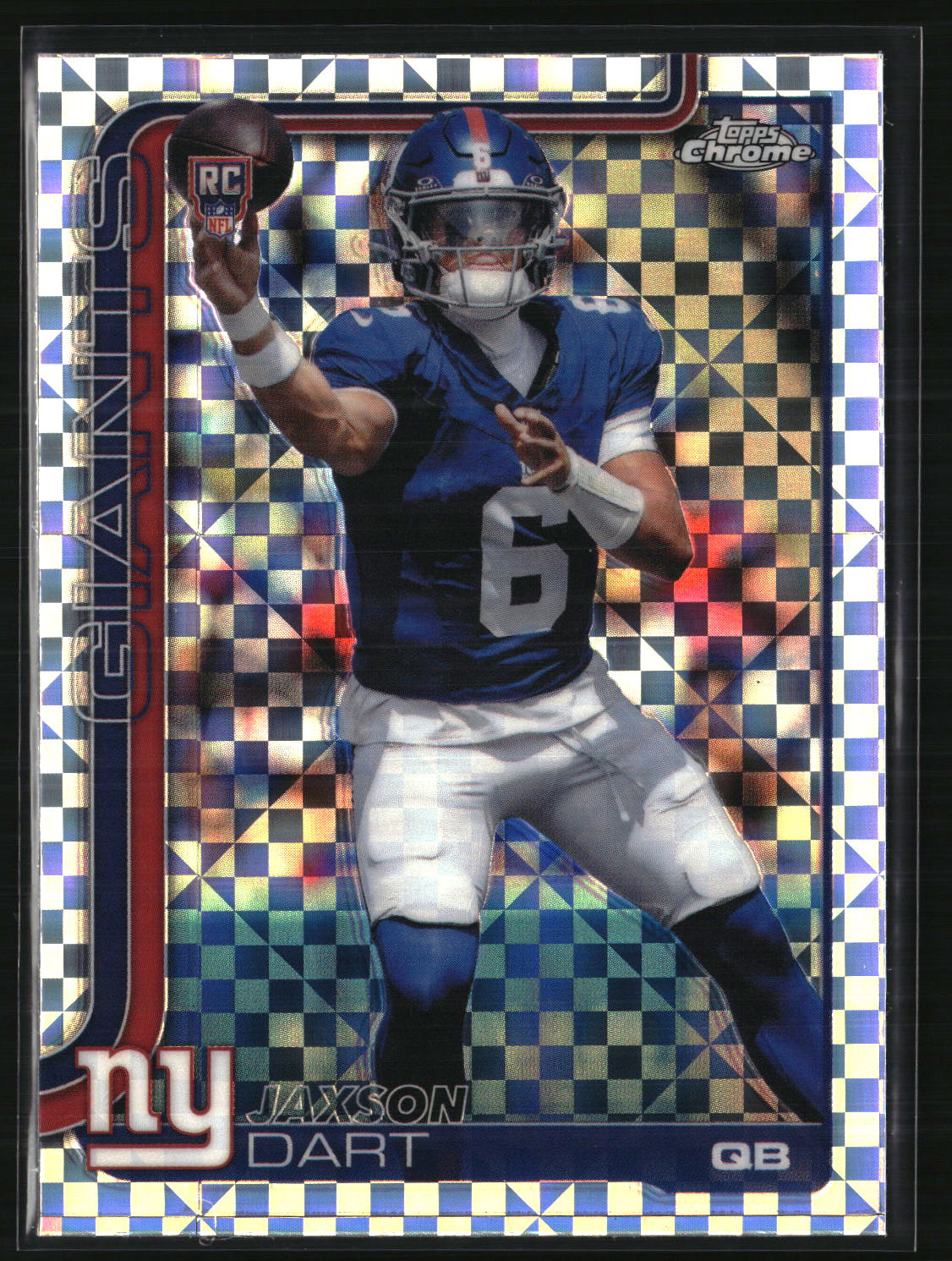 Jaxson Dart 2025 Topps Chrome X-Fractor #306