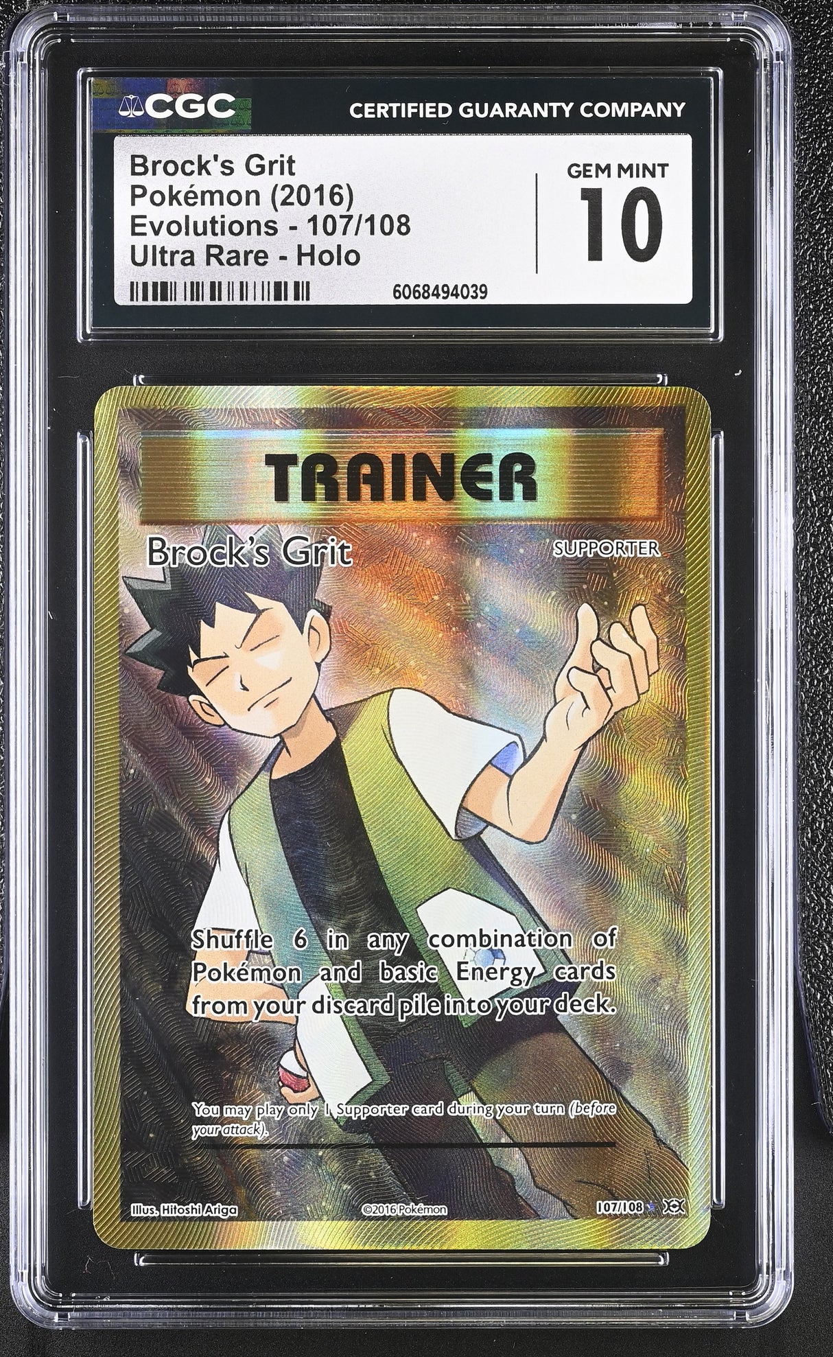 Brock's Grit (Full Art) XY - Evolutions #107/108 CGC 10