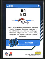 Bo Nix 2024 Donruss Optic Blue Hyper #209