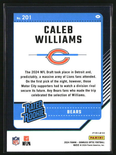 Caleb Williams 2024 Donruss Optic Green Hyper #201
