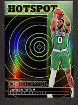 Jayson Tatum 2024-25 Panini Obsidian Hotspot Electric Etch Green Flood #4 #/25