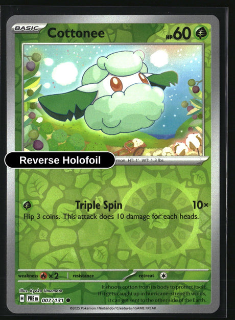 Cottonee - 007/131 - [PRE - SV: Prismatic Evolutions] - Reverse Holofoil