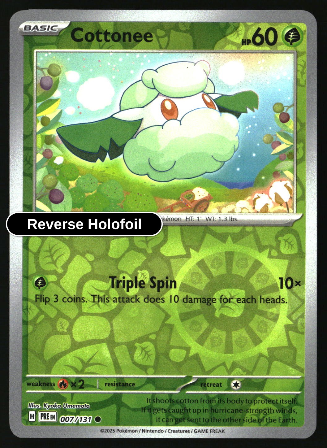 Cottonee - 007/131 - [PRE - SV: Prismatic Evolutions] - Reverse Holofoil