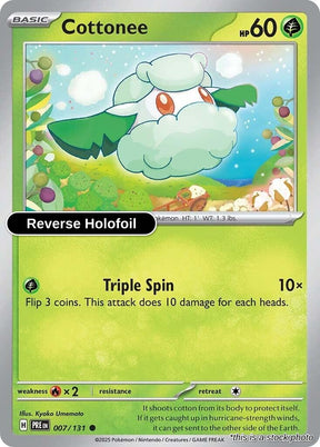 Cottonee - 007/131 - [PRE - SV: Prismatic Evolutions] - Reverse Holofoil