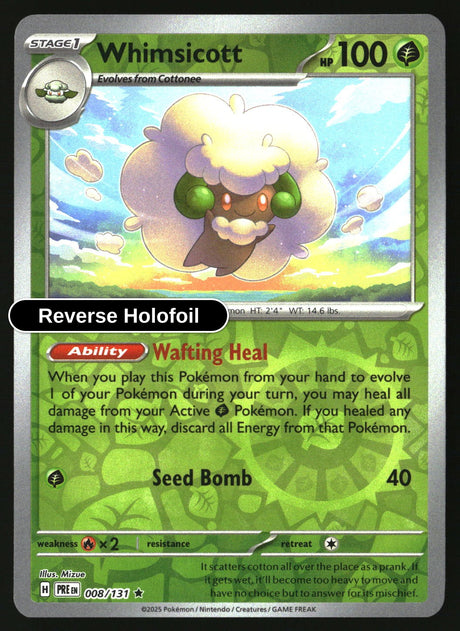 Whimsicott - 008/131 - [PRE - SV: Prismatic Evolutions] - Reverse Holofoil
