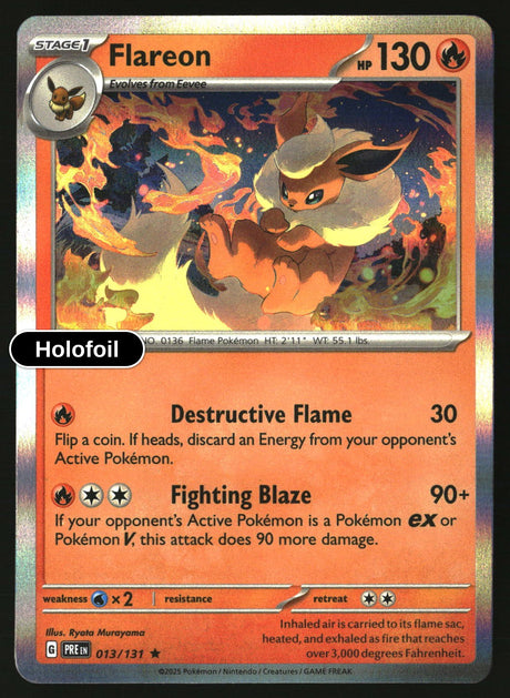 Flareon - 013/131 - [PRE - SV: Prismatic Evolutions] - Holofoil