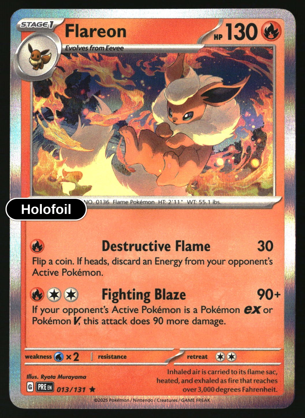 Flareon - 013/131 - [PRE - SV: Prismatic Evolutions] - Holofoil