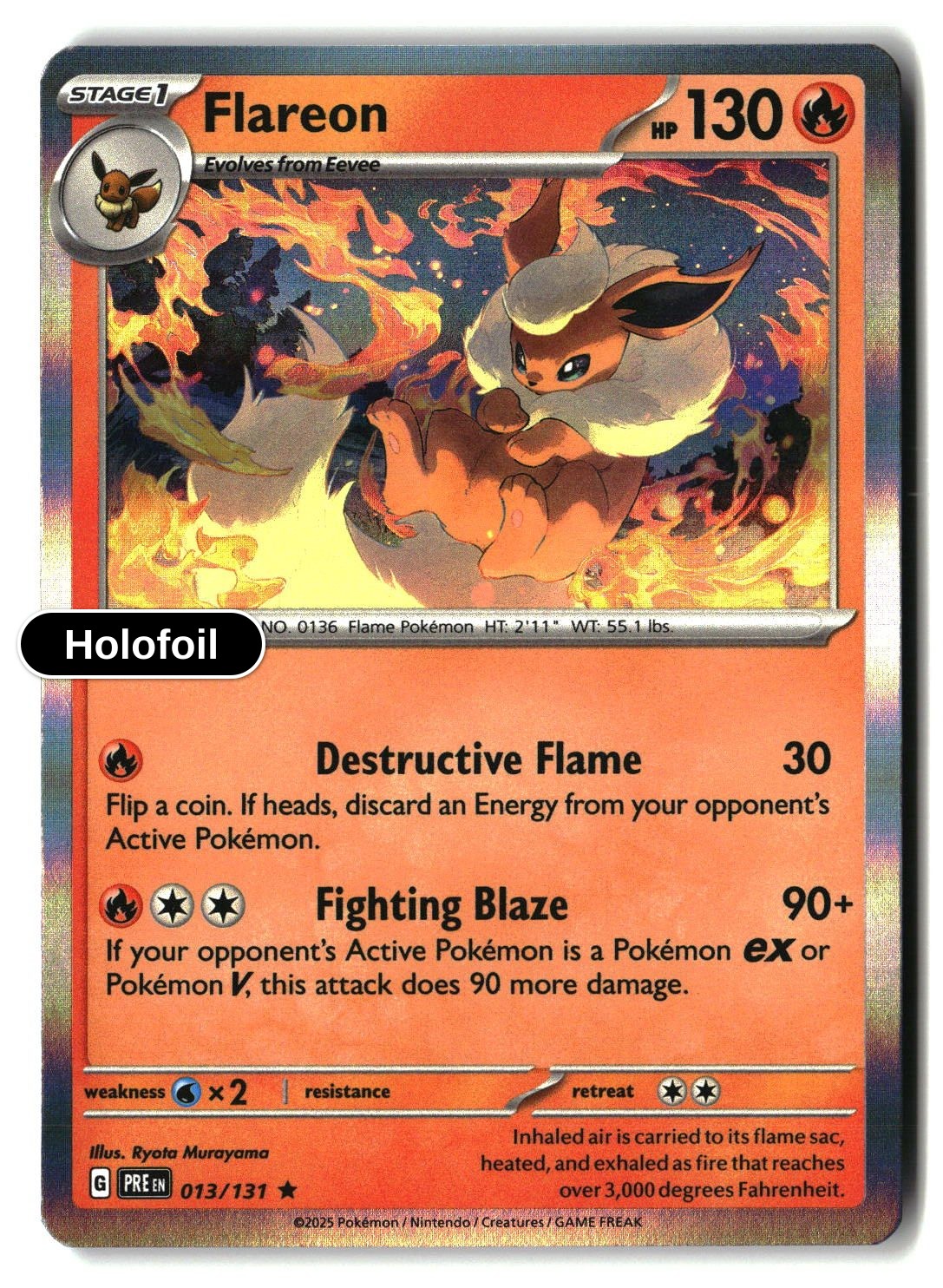 Flareon - 013/131 - [PRE - SV: Prismatic Evolutions] - Holofoil