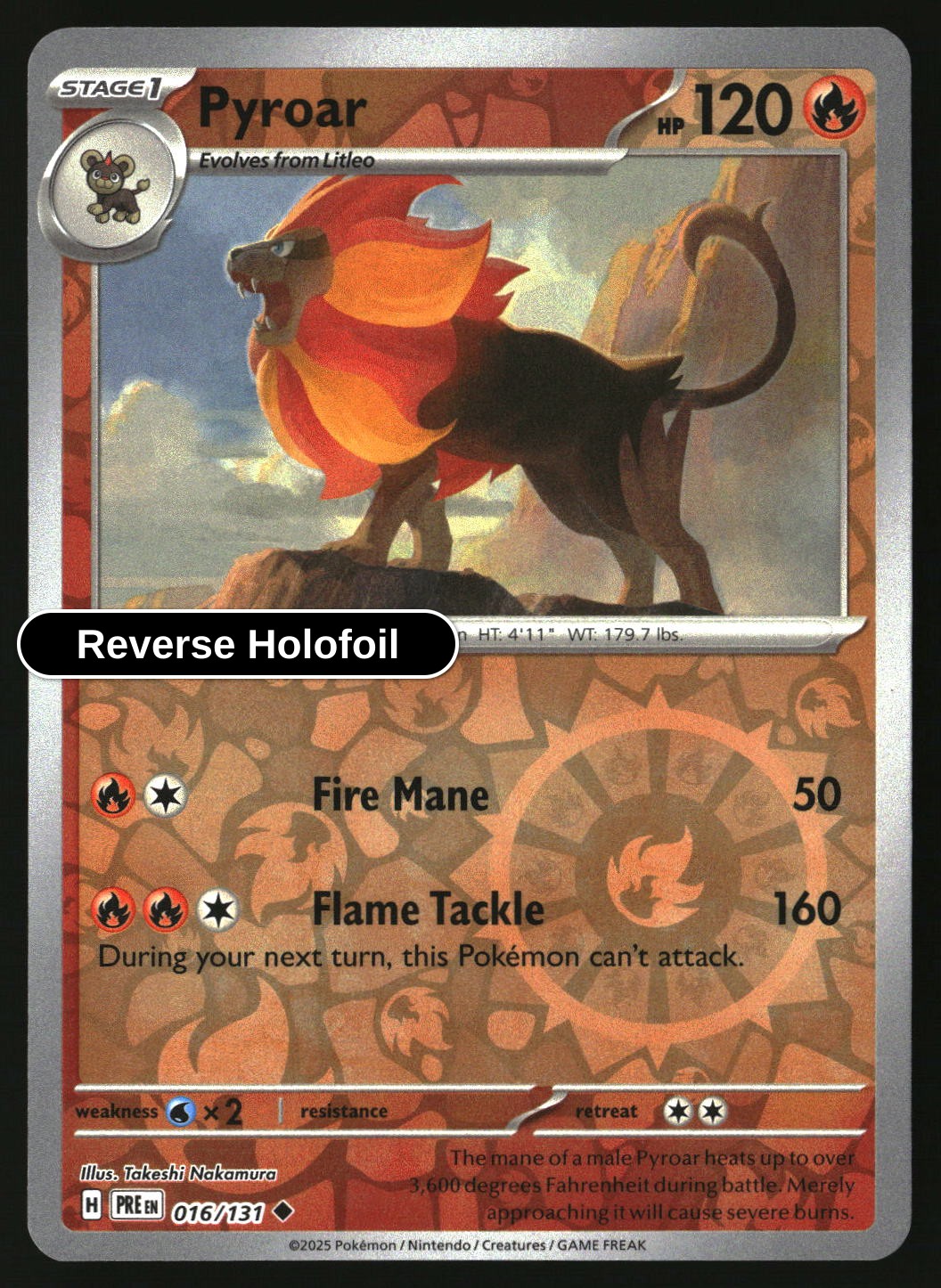 Pyroar - 016/131 - [PRE - SV: Prismatic Evolutions] - Reverse Holofoil