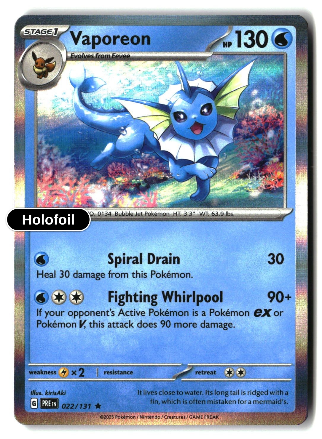 Vaporeon - 022/131 - [PRE - SV: Prismatic Evolutions] - Holofoil