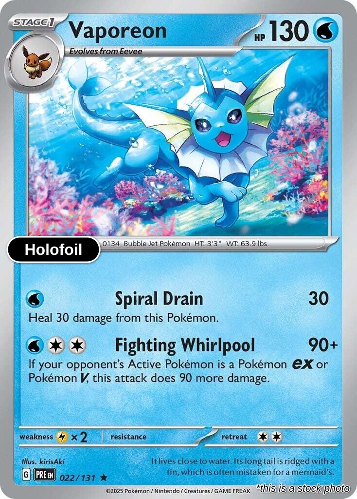 Vaporeon - 022/131 - [PRE - SV: Prismatic Evolutions] - Holofoil
