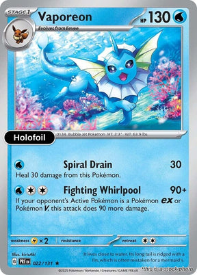 Vaporeon - 022/131 - [PRE - SV: Prismatic Evolutions] - Holofoil