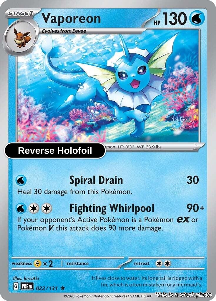 Vaporeon - 022/131 - [PRE - SV: Prismatic Evolutions] - Reverse Holofoil