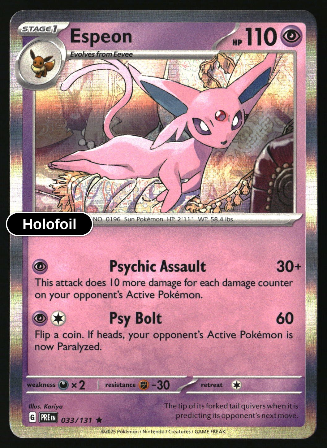 Espeon - 033/131 - [PRE - SV: Prismatic Evolutions] - Holofoil