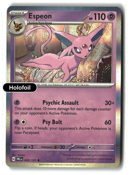 Espeon - 033/131 - [PRE - SV: Prismatic Evolutions] - Holofoil