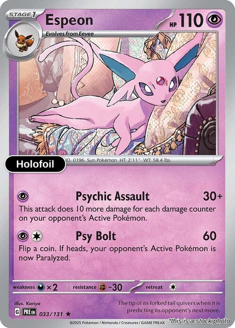 Espeon - 033/131 - [PRE - SV: Prismatic Evolutions] - Holofoil