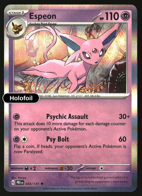 Espeon - 033/131 - [PRE - SV: Prismatic Evolutions] - Holofoil