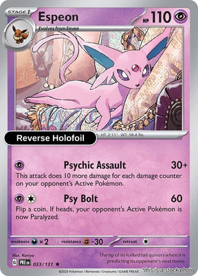 Espeon - 033/131 - [PRE - SV: Prismatic Evolutions] - Reverse Holofoil