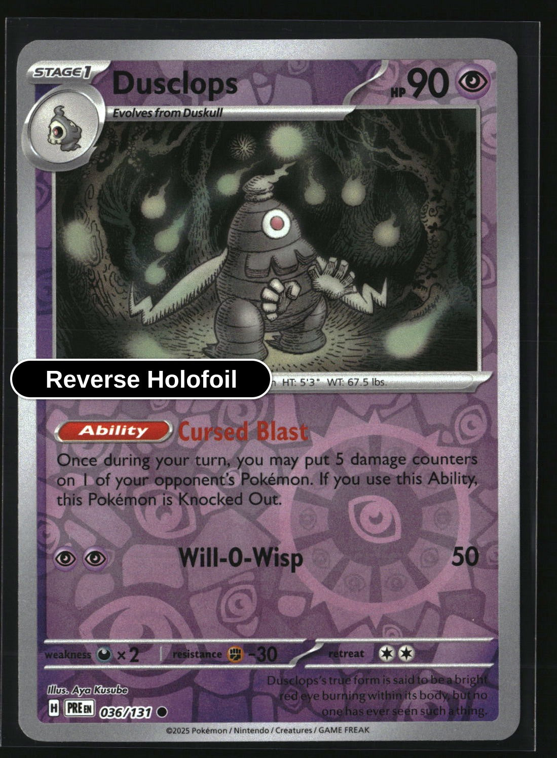 Dusclops - 036/131 - [PRE - SV: Prismatic Evolutions] - Reverse Holofoil