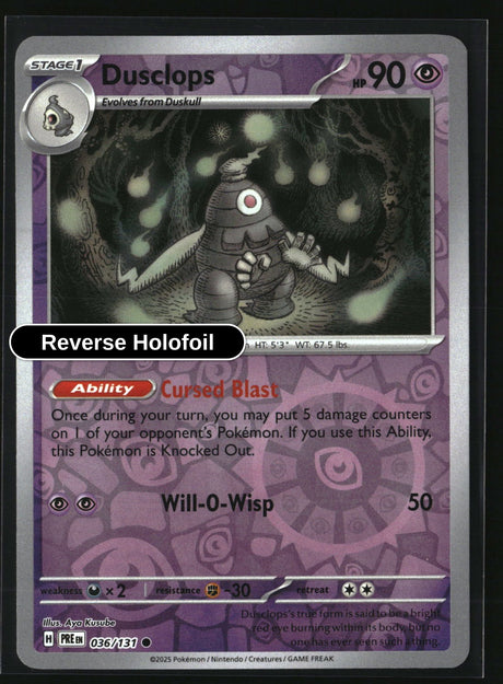 Dusclops - 036/131 - [PRE - SV: Prismatic Evolutions] - Reverse Holofoil