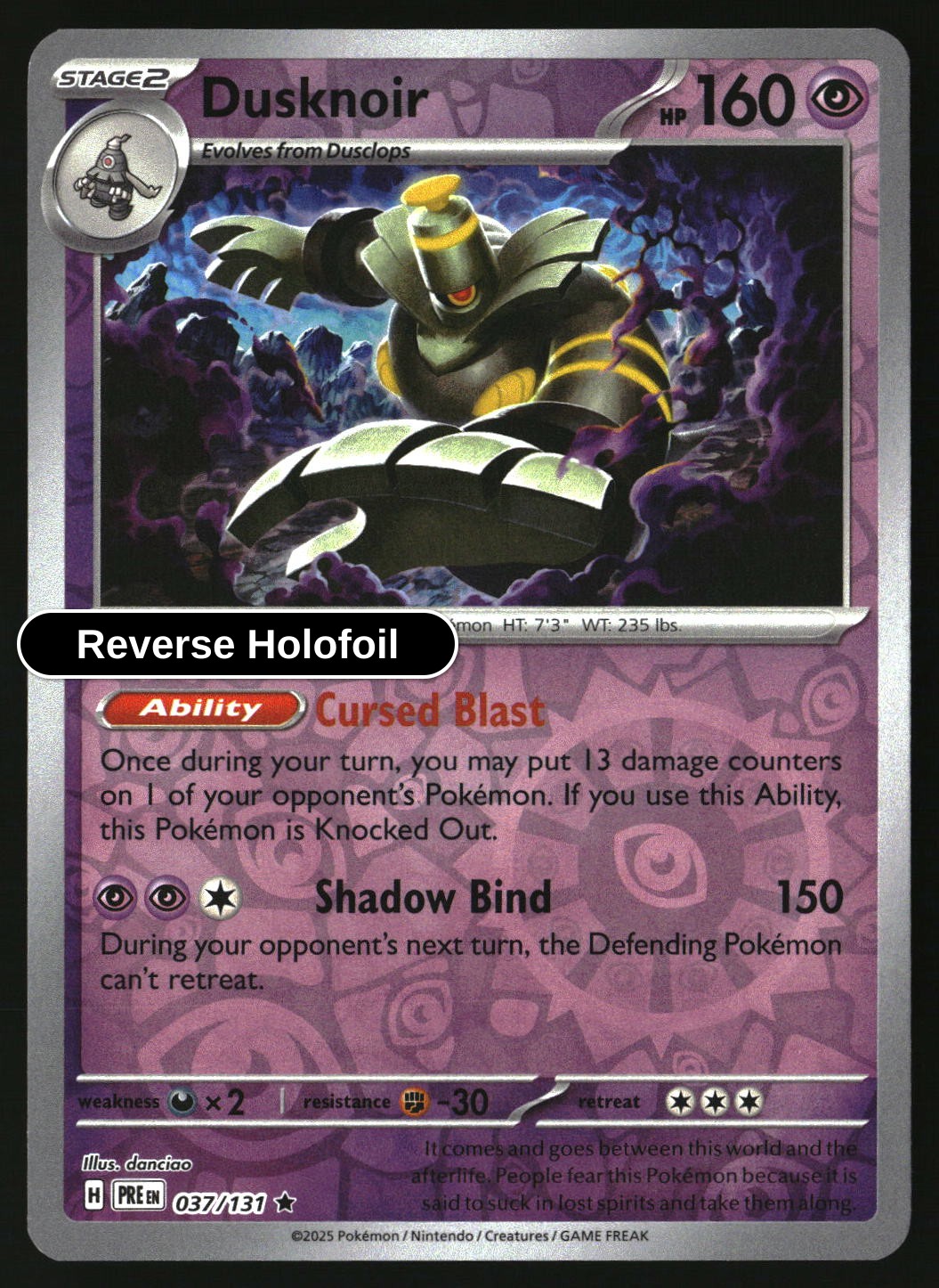Dusknoir - 037/131 - [PRE - SV: Prismatic Evolutions] - Reverse Holofoil