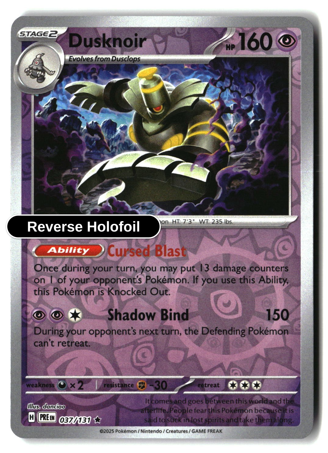 Dusknoir - 037/131 - [PRE - SV: Prismatic Evolutions] - Reverse Holofoil