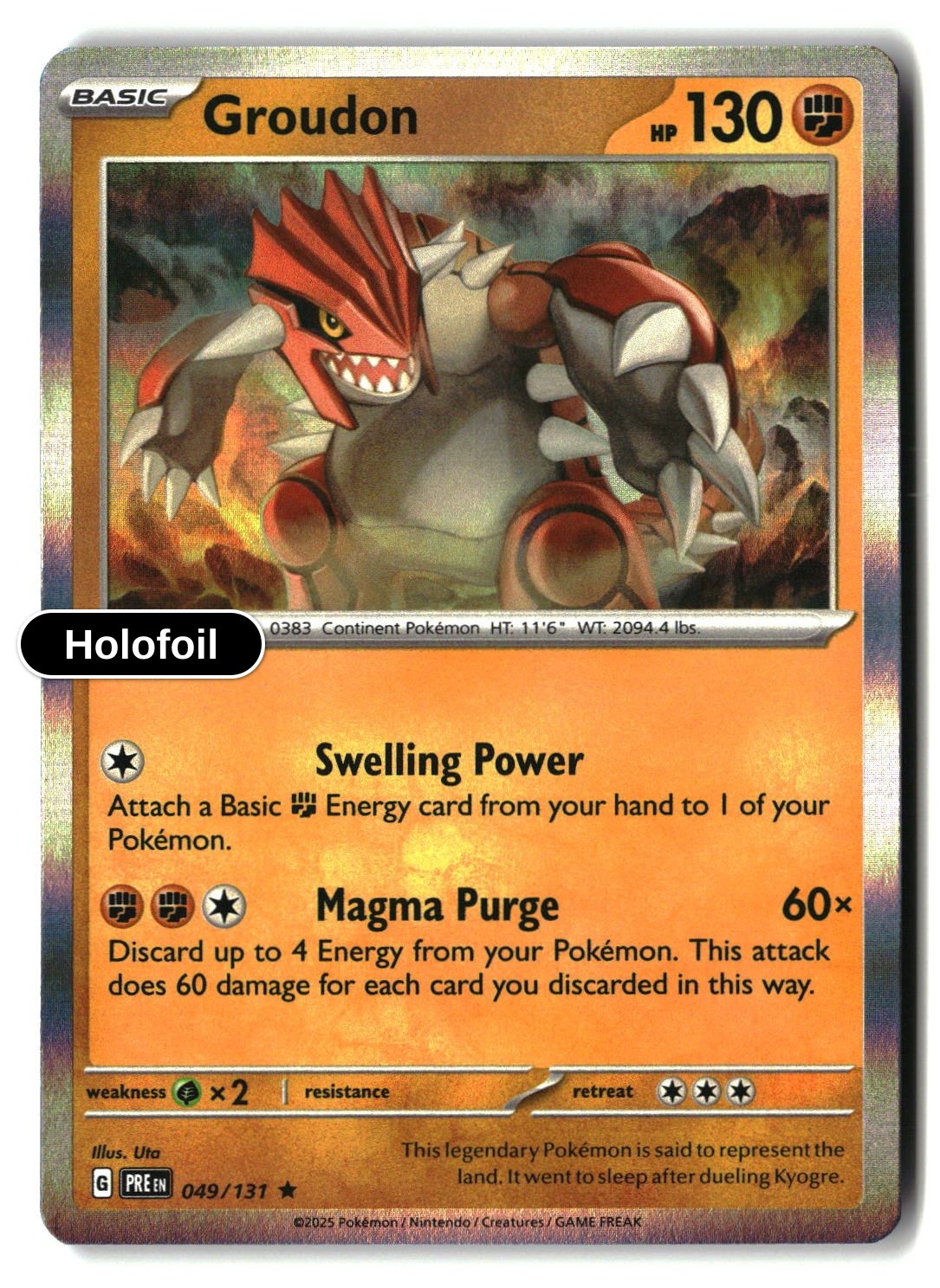 Groudon - 049/131 - [PRE - SV: Prismatic Evolutions] - Holofoil