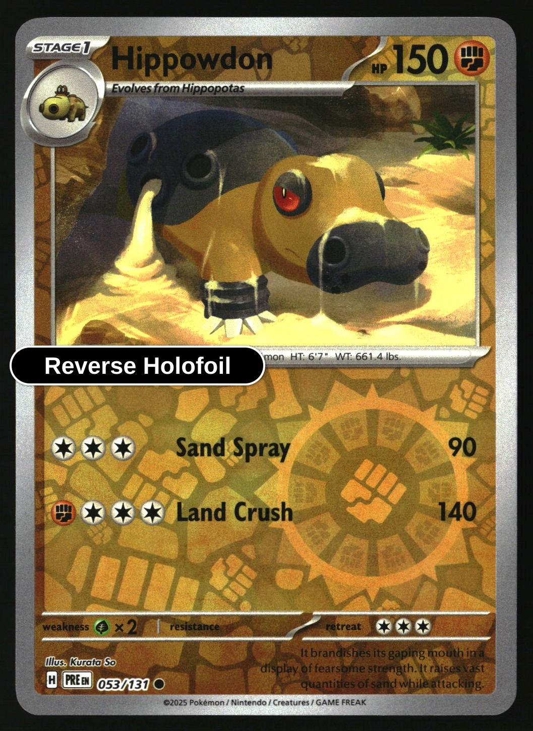 Hippowdon - 053/131 - [PRE - SV: Prismatic Evolutions] - Reverse Holofoil