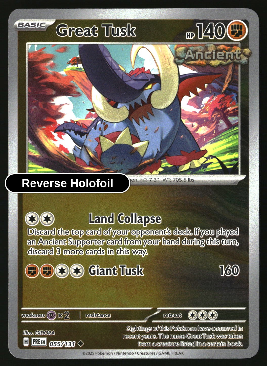 Great Tusk - 055/131 - [PRE - SV: Prismatic Evolutions] - Reverse Holofoil