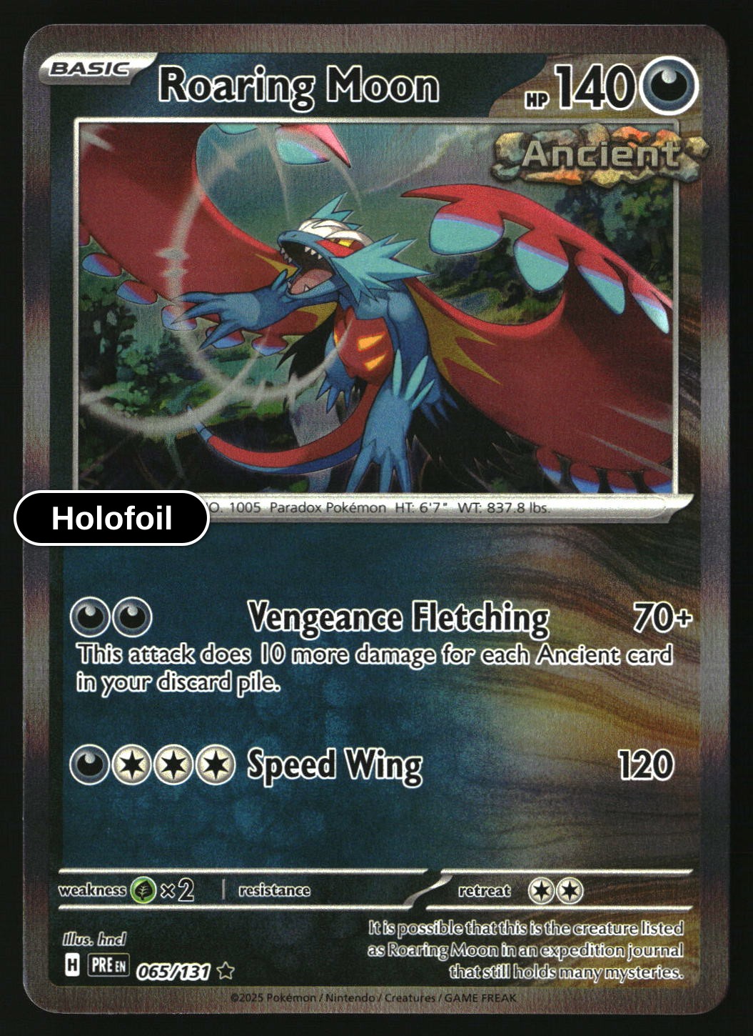 Roaring Moon - 065/131 - [PRE - SV: Prismatic Evolutions] - Holofoil