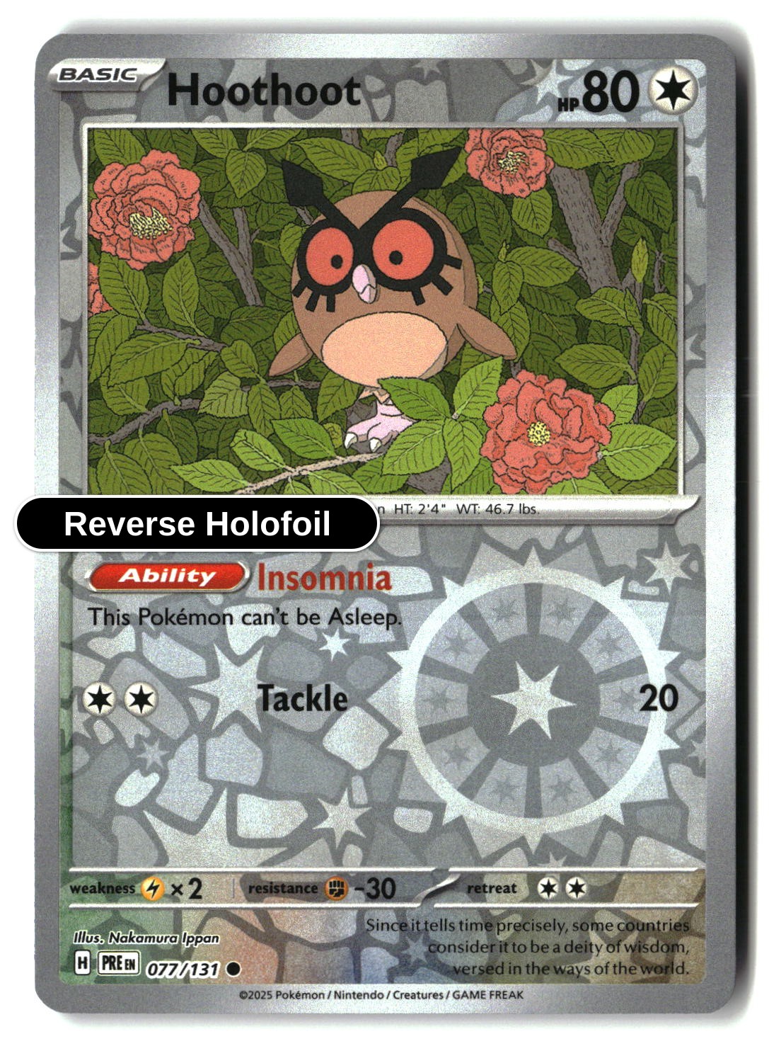 Hoothoot - 077/131 - [PRE - SV: Prismatic Evolutions] - Reverse Holofoil