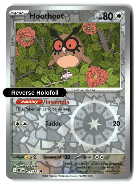 Hoothoot - 077/131 - [PRE - SV: Prismatic Evolutions] - Reverse Holofoil