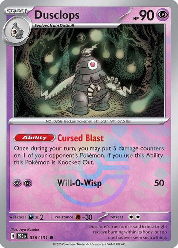 Image for Dusclops (Poke Ball Pattern) (036/131) (SV: Prismatic Evolutions) - Pokemon