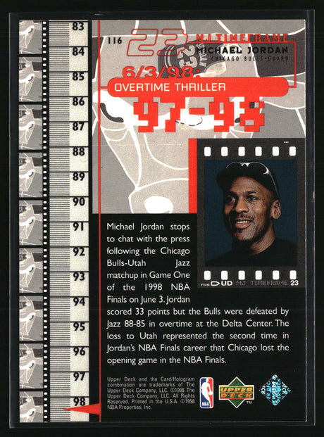 Michael Jordan 1998 Upper Deck Michael Jordan Living Legend #116